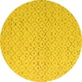 thumbnail image 1 of Ahgly Company Machine Washable Indoor Round Solid Yellow Modern Area Rugs, 4' Round, 1 of 4