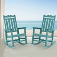 thumbnail image 2 of CHYVARY 1 Peak Patio Adirondack Chair Plastic Single Chairs,Rocking Chair Fire Pit Outdoor Lounge Chair for Lawn and Garden,Lake Blue, 2 of 8