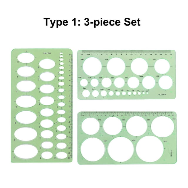 pitrice 1 Set Circle Stencil Plastic High-quality Convenient Use Eye-catching Templates for Drafting Exquisite Appearance Long Lifespan Type 1