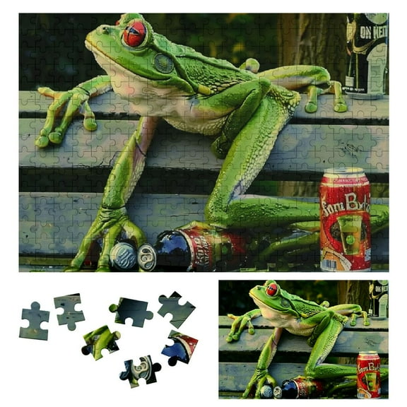 Shiartex Frog Wooden Jigsaw Puzzle, Impossible Hard Challenge for Adults, Gift for Family Friends, Eco-Friendly Wood, Home Decor Art Piece 300 PCS
