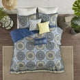 thumbnail image 5 of Madison Park - Tangiers 6 Piece Coverlet Set - Blue - Full/Queen - Medallion - Includes 1 Coverlet, 2 Shams, 3, 5 of 5