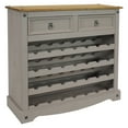 thumbnail image 3 of Sunnydaze 39.5" Solid Pine 28-Bottle Wine Rack Table Cabinet with 2 Drawers, Gray, 3 of 12