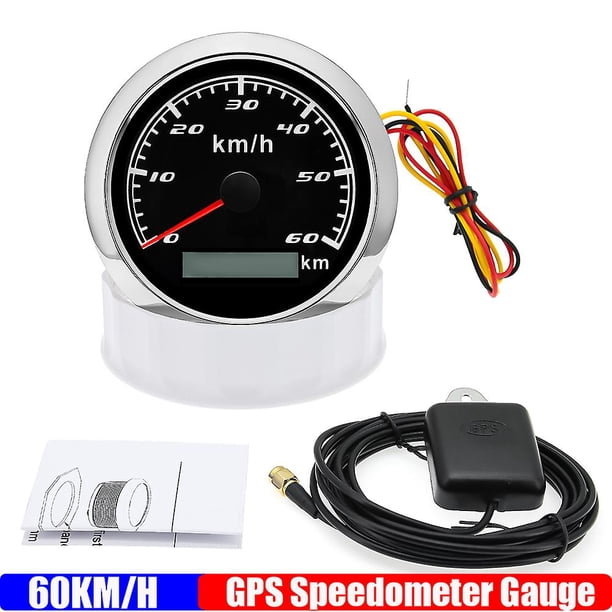 30~120kmh 85mm Gps Speedometer Gauge With Gps Antenna 7 Color Backlight Speed Odometer For Universal Car Boat Marine Rv 12v 24v