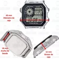 thumbnail image 4 of Reloj Casio Ae1200 Metal Mapa Mundial Full Correa Plateado Bisel Plateado Fondo Negro, 4 of 8