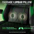 thumbnail image 6 of Huracan PU Leather Gaming Chair for Adult High Back Video Game Chair Ergonomic Adjustable Height Gamer Chair with Footrest and Massage Lumbar Cushion Racing Office Chair,Black+Green, 6 of 10