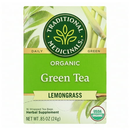 Pack of 6, Traditional Medicinals Green Tea Lemongrass, 16 bg - 0.85 oz