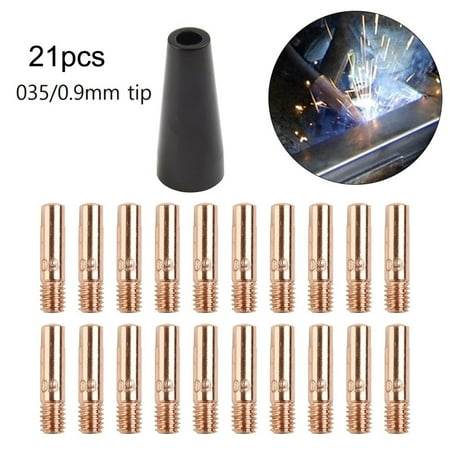 

Lierteer 21PCSGasless Flux Nozzle Tip Fit TITANIUM Easy-Flux 125 Amp Welder 56355 56359 35