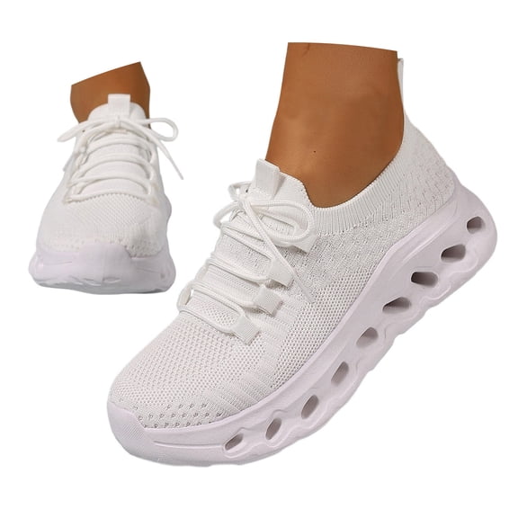 Women's Breathable Running Shoes Sports Women Soft Bottom Couples With The Same White Shoes