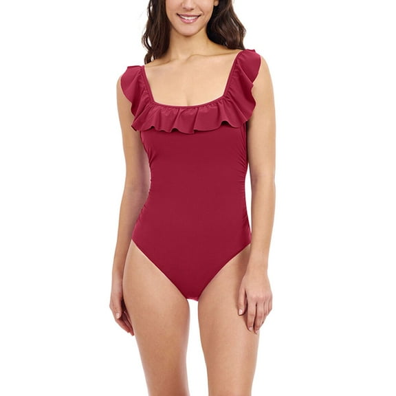 Profile by Gottex womens  Tutti Frutti Square Neck Ruffle Swimsuit, 10