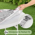 thumbnail image 5 of Soft polyester round table cover with elastic hem and floral design, fits 44-52 inch round tables, extra-large size, 5 of 7