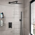 thumbnail image 3 of Juego de grifos para ducha GBBNE Rainfall con pulverizador de mano, color negro mate, 3 of 9