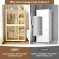 thumbnail image 6 of Portable Wardrobe Closet Storage Organizer, Plastic Collapsible Closet Organizer with Transparent Magnetic Door, for Bedroom Living Room,Easy Assemble,4 Cubes & 2 Hanging Rod, 6 of 8