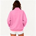 thumbnail image 4 of Womens Mock Neck Sweatshirts Oversized Pullover Fall Outfits Fall Fashion Clothes 2026,Long Sleeve,Comfort Soft Fleece,Casual Travel Work Hiking Outfit Pink XL, 4 of 7
