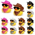 thumbnail image 1 of Set de 12 Mini Cowboy Duckies HAVAGDTM con sombrero y gafas de sol color, 1 of 5