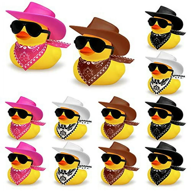 Set de 12 Mini Cowboy Duckies HAVAGDTM con sombrero y gafas de sol color