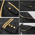 thumbnail image 6 of IBTOM CASTLE Men's Steampunk Vintage Tailcoat Jacket Gothic Medieval Victorian Frock Button Down Swallow Coat Uniform M Black & Gold, 6 of 7