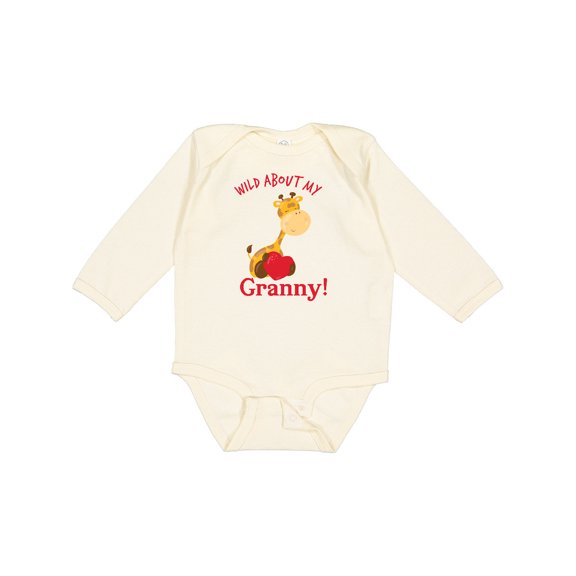 Inktastic Wild About My Granny Boys or Girls Long Sleeve Baby Bodysuit