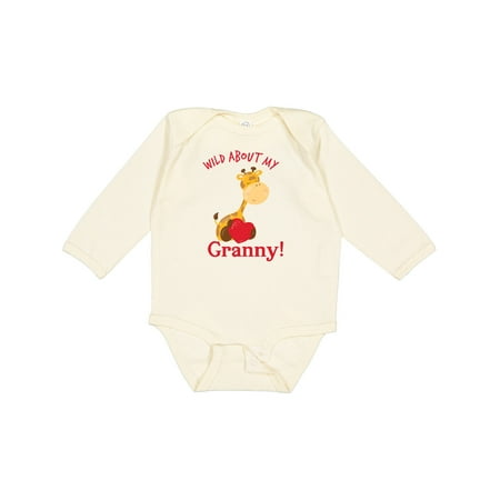 

Inktastic Wild About My Granny Gift Baby Boy or Baby Girl Long Sleeve Bodysuit