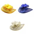 thumbnail image 1 of Juego de 3 s de malla para niñas, elegante , cóctel, fiesta de té, Derby de Kentucky amarillo rosa beige Colcomx sombrero tocado, 1 of 8
