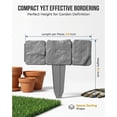 thumbnail image 4 of 10-Pack Imitation Stone Garden Fence Plastic Retaining Edging Border Grey Cobbled Effect Landscape Decor Interlocking Decorative Panels Flower Bed Path Lawn Outdoor Picket Yard Grass Edge (Gray), 4 of 7
