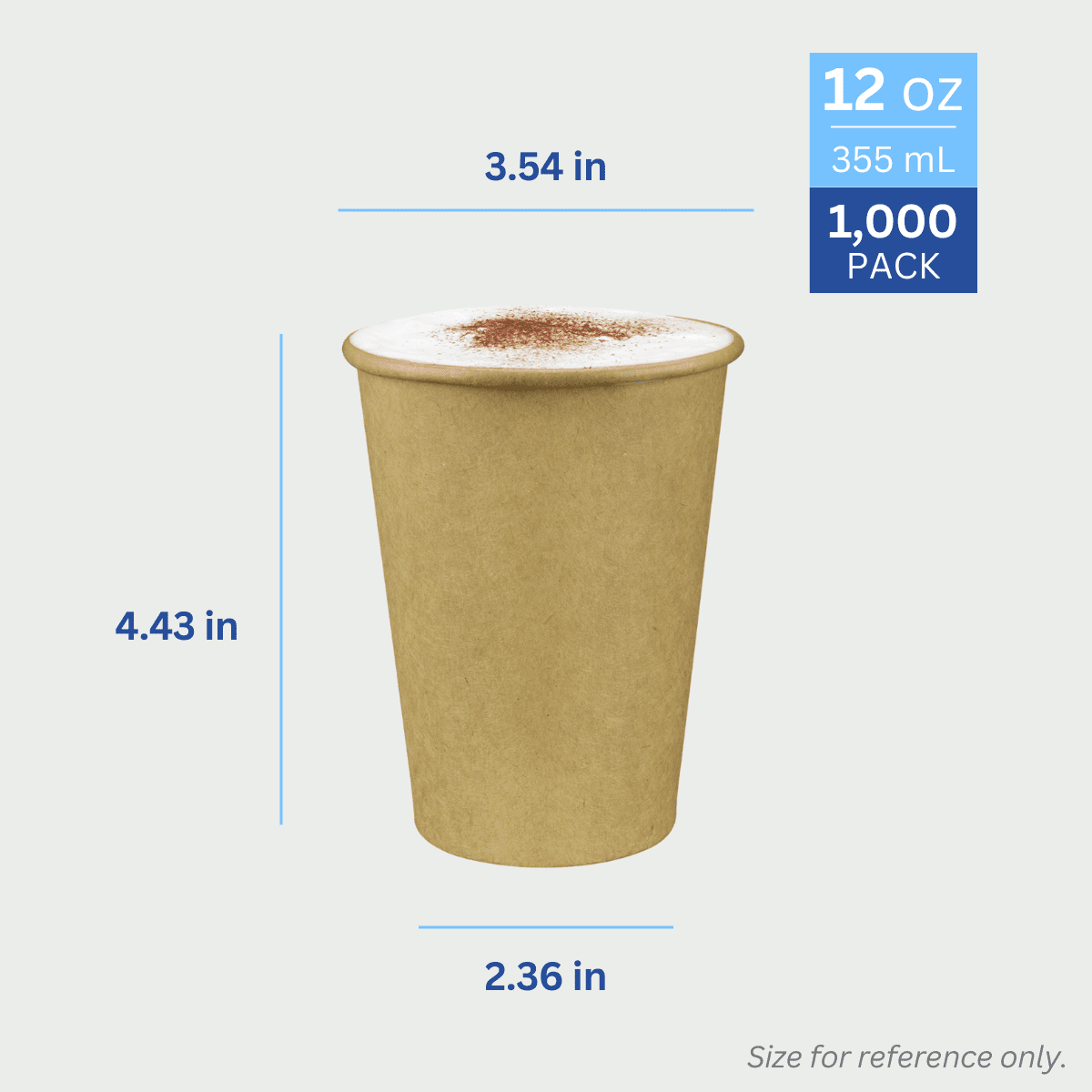 Karat 12oz Paper Hot Cups (90mm), Kraft - 1,000 pcs