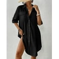 thumbnail image 4 of Bsubseach Black Women Bikini Cover Up Modern Shirt Dress Top Swimwear Coverup, 4 of 6