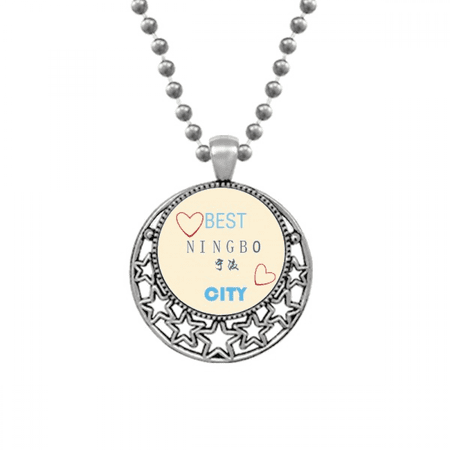 Port City Ningbo Sign Art Deco Fashion Necklaces Pendant Retro Moon Stars Jewelry