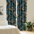 thumbnail image 2 of Ambesonne Boho Floral Curtains, Flowers Vintage Garden, Pair of 28"x63", Sea Blue and Dark Teal, 2 of 5
