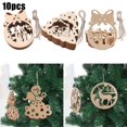 thumbnail image 2 of 10Pcs Plain Wooden Shapes Craft Ornament Christmas Tree Hanging Decorations, 2 of 4