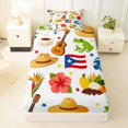 thumbnail image 3 of Manfei Hawaii Beach Twin Sheets,Ocean Wave Floral Stars Bedding,3 Pieces,1 Fitted Sheet and 1 Pillowcase, 3 of 6