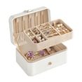 thumbnail image 1 of SONGMICS Joyero, Organizador de Joyas de 2 Capas, Joyero de Viaje, Almacenamiento de Aretes Versátil y Portátil, para Accesorios Más Grandes, Regalos para Mujeres y Niñas, Blanco Nube UJBC166W01, 1 of 5
