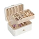 thumbnail image 1 of SONGMICS Joyero, Organizador de Joyas de 2 Capas, Joyero de Viaje, Almacenamiento de Aretes Versátil y Portátil, para Accesorios Más Grandes, Regalos para Mujeres y Niñas, Blanco Nube UJBC166W01, 1 of 5