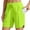Fluorescent Green #014, variant on Women's Active 7 Inseam Athletic Long Running High Wasistband Shorts, Quick Dry Breathable Gym Shorts for Gym, M