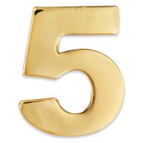 PinMart's Gold Number Five 5 Lapel Pin Anniversary Birthday Number Jewelry