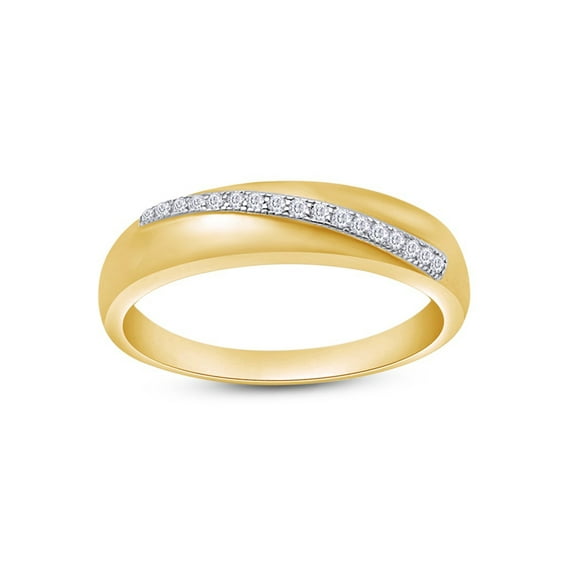 14k Yellow Gold Plated 925 Sterling Silver Round Cut Sparkling White Cubic Zirconia Bypass Frame Men's Anniversary Wedding Band Ring Ring Size-9.5