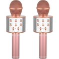 thumbnail image 1 of Micrófono de karaoke para niños Liangnv, máquina de karaoke portátil con Bluetooth, regalos de cumpleaños de Navidad para niños y adultos (2 piezas, oro rosa*2) - -, 1 of 5