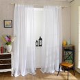 thumbnail image 4 of Cortina de hilo blanco sólido Ventana Cortinas de tul para sala de estar, 4 of 8