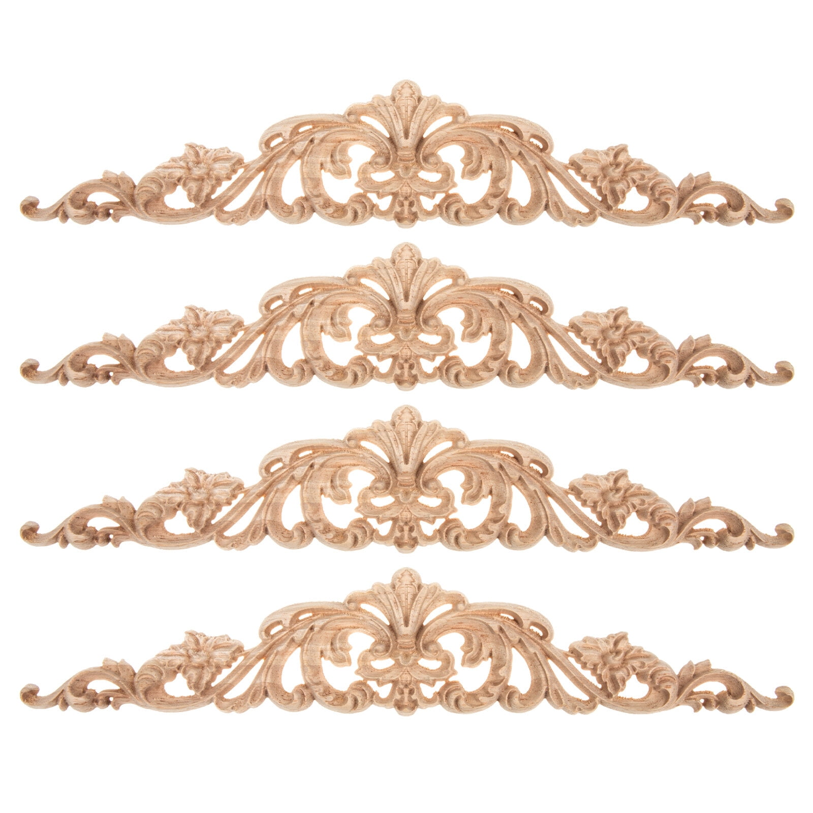 Furniture Carving Decoration Throne Chairs for Party Wooden Decal Flower Embellishments Frames Corner Fans Doorways 4 Pcs