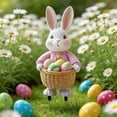 thumbnail image 6 of Easter Garden Pot Stake Decor with Eggs and Bunny Signs, Outdoor Yard Lawn Ornament, Easter Decor, Decorative Stake Signs for Patio, Planter and Spring Garden Decoration, 4.7*9.65in, White, 6 of 9