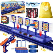 Running Shooting Targets for Nerf Gun Practice ,Upgrade 5 Targets Auto Reset /3 Game Mode Electronic Scoring Digital Moving Target, Ideal Gift Toy for Age 5,6,7,8,9,10,11,12,13  Year Old Kid/Boys