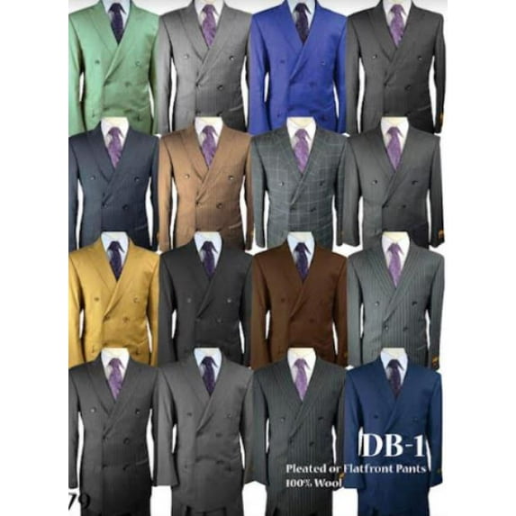 Package of 4 Double Breasted Suit (We Pick Color Baised of availability) $390 - 4 For $390