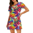 thumbnail image 1 of Kdxio Chemise de Nuit Colorée à Imprimé Bananes pour Femmes, Manches Courtes, Décontractée, Ample et Confortable, 1 of 6