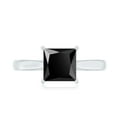 thumbnail image 4 of Rosec Jewels Certified Lab Grown Black Diamond Princess Cut Engagement Ring 1 Ct - Black Diamond Ring (6 mm, AAAA Grade), 925 Sterling Silver, US 10.00, 4 of 8