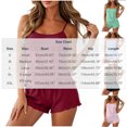 thumbnail image 2 of Gytharion Lounge Pj Sets for Women Plus Size Summer 2-Piece Pajama Sets Short Solid Color Camisole with Elastic Waist Ruffle Shorts Women's Home Sleepwear Sets, 2 of 8