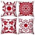 thumbnail image 1 of Funda de almohada con decoración geométrica de cártamo, juego de 4 fundas de almohada cuadradas de cártamo de primavera abstracta, 1 of 5