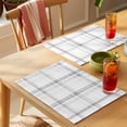 thumbnail image 4 of Black Green Check Placemats Set of 2 Farmhouse Line Buffalo Plaid Place Mats Indoor Wipeable Table Mats Washable Cloth Dining Table Placemats for Kitchen Holiday Party Home Decor 13x19 Inch, 4 of 9