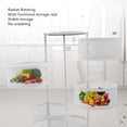thumbnail image 4 of Kitchen Rotating Basket, Raised Fence Kitchen Rotating Storage Rack Multifunctional Durable Carbon Steel  for Fruit Black,White, 4 of 7