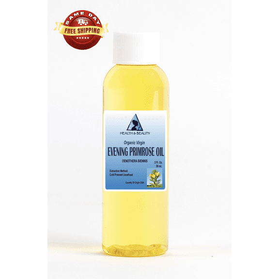Evening primrose oil unrefined organic carrier cold pressed pure 2 oz