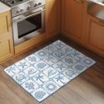 thumbnail image 3 of Summer Coastal Washable Small Entryway Area Rugs 2'x3', Blue Ocean Waves Shell Crab Coconut Tree Low Pile Throw Rug Non-Slip Sturdy Edge Binding Carpet for Front Door Floor Room Entry, 3 of 9