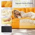 thumbnail image 5 of EnHomee 58.6" Foldable Sofa for Adult Loveseat Sofa Couch with Deep Seat Adjustable Floor Sofa Couch with 4 Pillows,Orange, 5 of 9